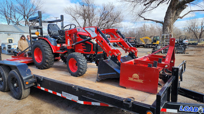 Zetor M25HP w/ Loader, Box Blade, Brush Cutter | 18' Tandem 3500lb Axle Trailer Package